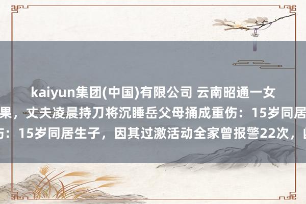kaiyun集团(中国)有限公司 云南昭通一女子因家暴屡次告状仳离未果，丈夫凌晨持刀将沉睡岳父母捅成重伤：15岁同居生子，因其过激活动全家曾报警22次，凶犯已被批捕