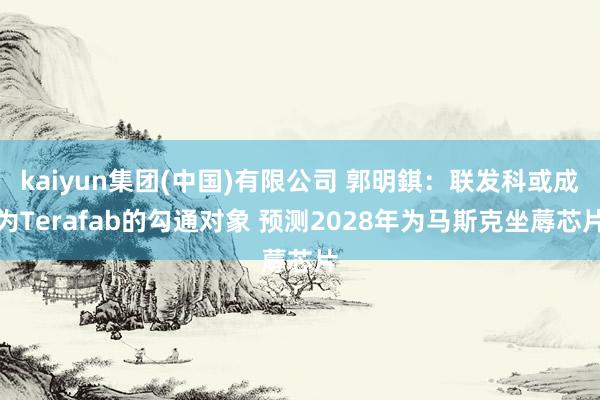 kaiyun集团(中国)有限公司 郭明錤：联发科或成为Terafab的勾通对象 预测2028年为马斯克坐蓐芯片