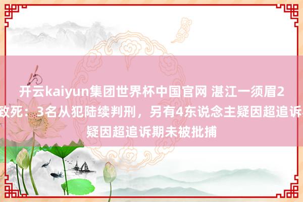 开云kaiyun集团世界杯中国官网 湛江一须眉25年前被殴致死：3名从犯陆续判刑，另有4东说念主疑因超追诉期未被批捕