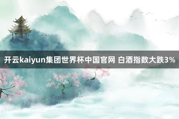 开云kaiyun集团世界杯中国官网 白酒指数大跌3%