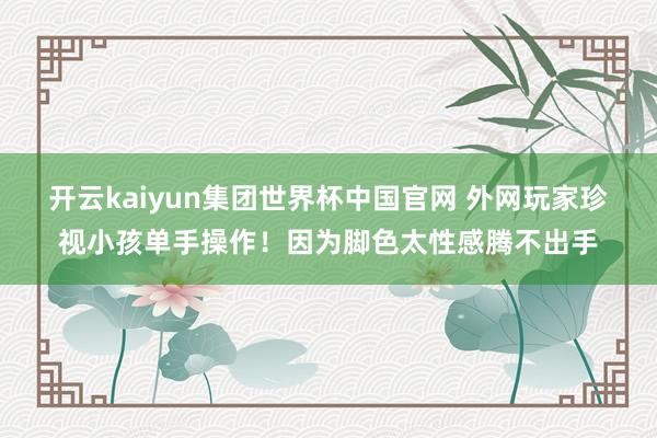 开云kaiyun集团世界杯中国官网 外网玩家珍视小孩单手操作！因为脚色太性感腾不出手