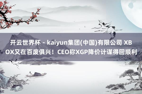 开云世界杯 - kaiyun集团(中国)有限公司 XBOX又在百废俱兴！CEO称XGP降价计谋得回顺利