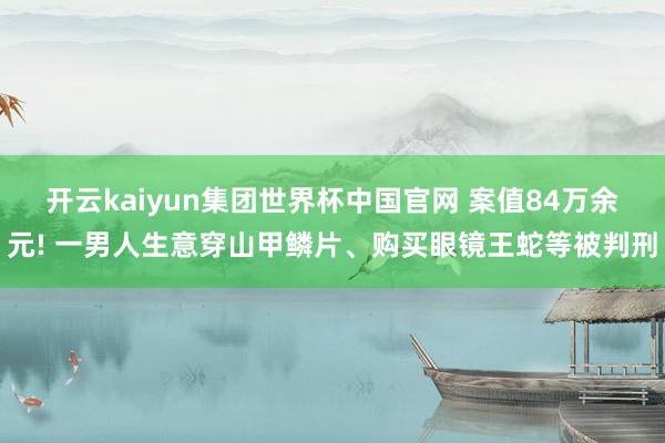 开云kaiyun集团世界杯中国官网 案值84万余元! 一男人生意穿山甲鳞片、购买眼镜王蛇等被判刑