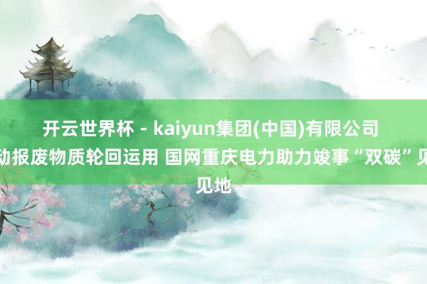 开云世界杯 - kaiyun集团(中国)有限公司 激动报废物质轮回运用 国网重庆电力助力竣事“双碳”见地