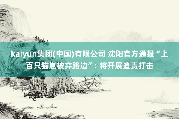 kaiyun集团(中国)有限公司 沈阳官方通报“上百只猫崽被弃路边”: 将开展追责打击