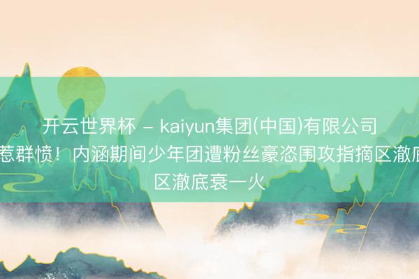 开云世界杯 - kaiyun集团(中国)有限公司 苏醒又惹群愤！内涵期间少年团遭粉丝豪恣围攻指摘区澈底衰一火